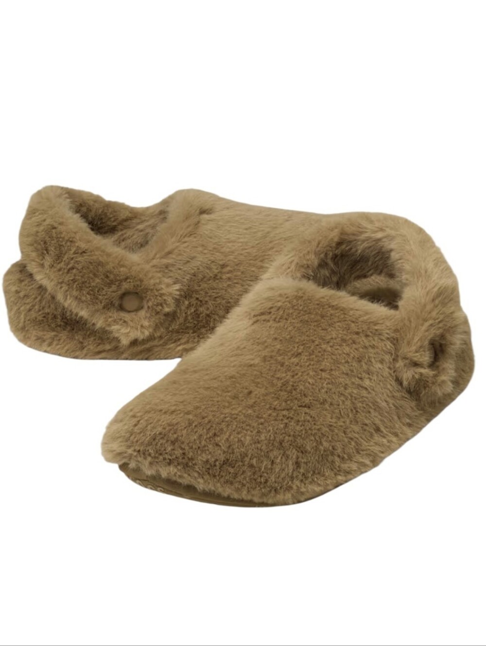 Crocs Faux Fur Cozy Slip-On Slippers in Light Brown